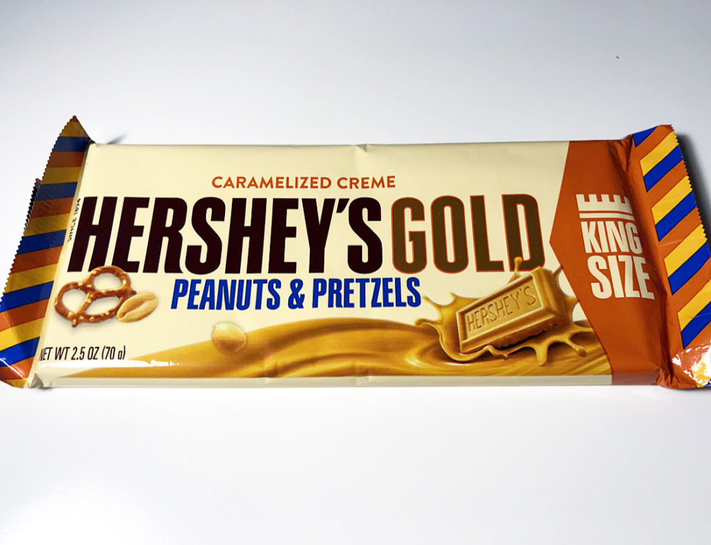 Hershey's Gold Peanuts & Pretzels Chocolate Bar Review - Snack Gator