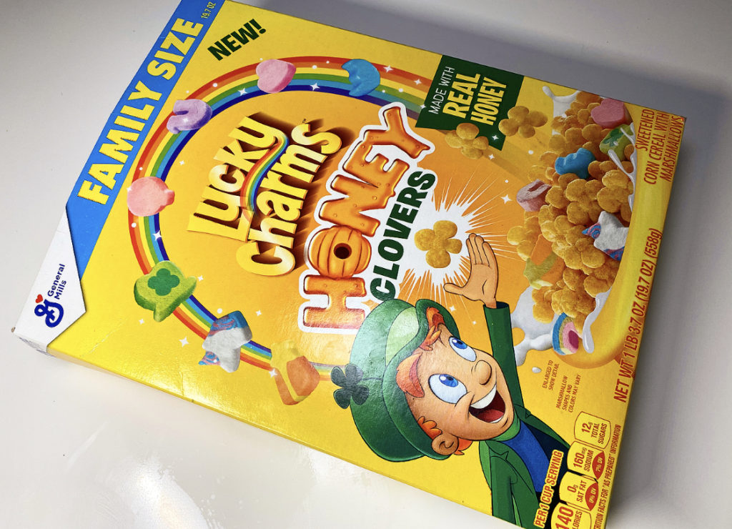 REVIEW: General Mills Lucky Charms Honey Clovers - Junk Banter